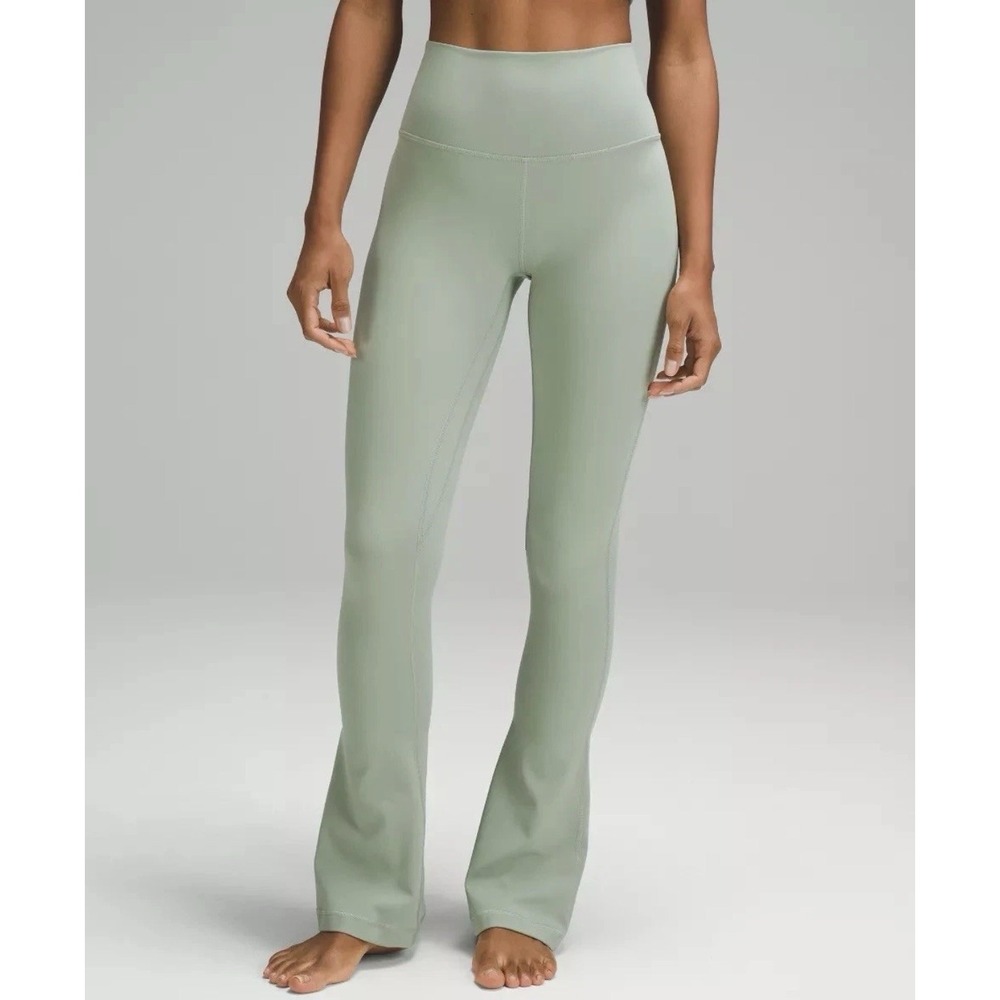 Lululemon Align High Rise Mini Flare Extra Short Pants Size 4 Palm Green Perfect